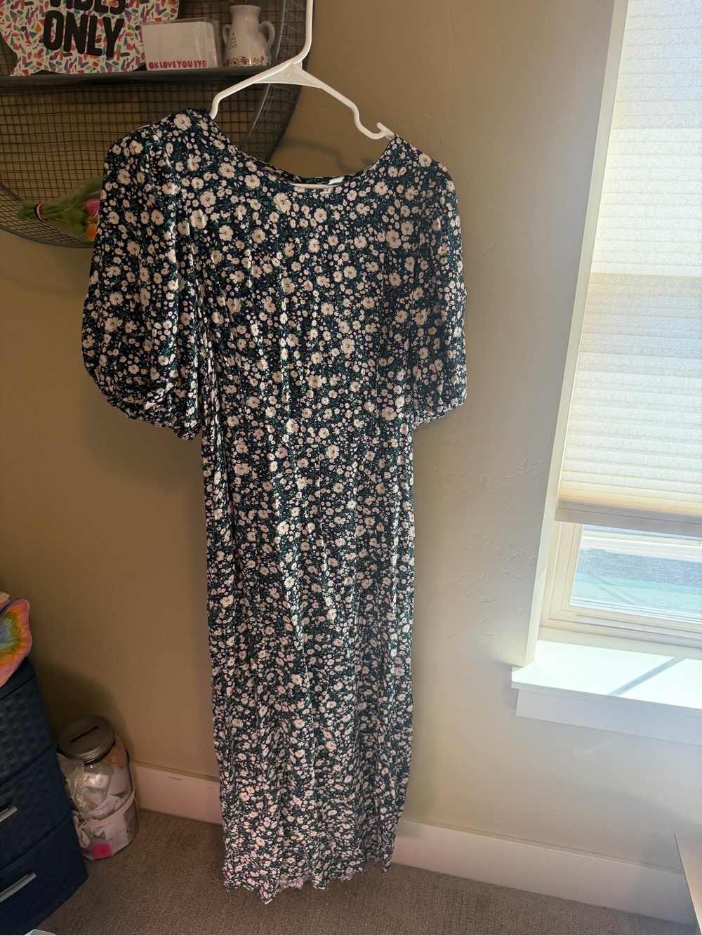Old Navy Dark Green Floral Maxi Dress
